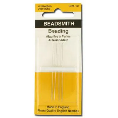 #10 Long English Beading Needles - 4 Pack