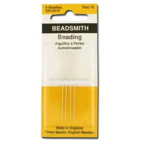 #10 Long English Beading Needles - 4 Pack