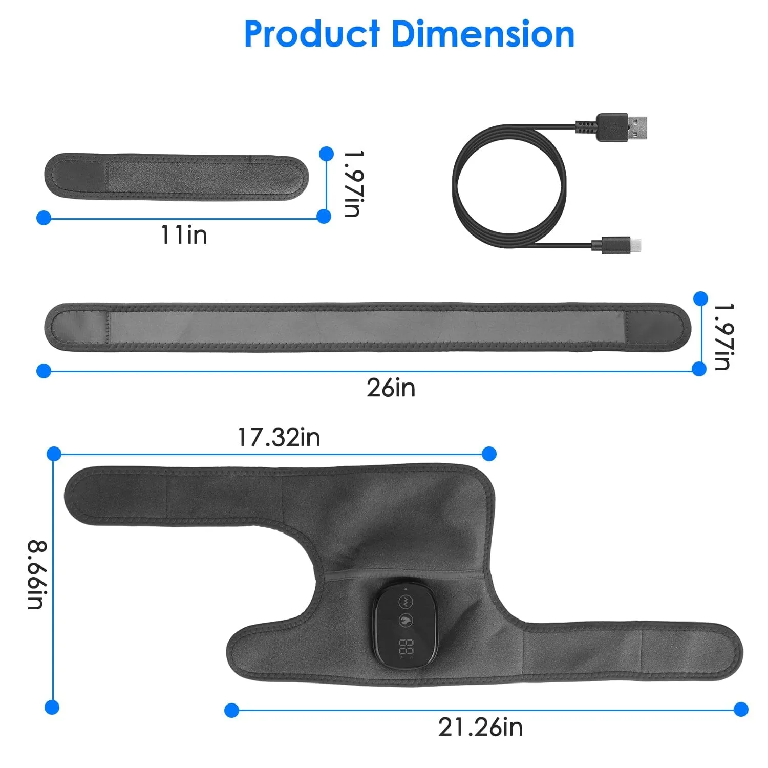 3-in-1 Heated Pads Massager with 3 Level Vibration