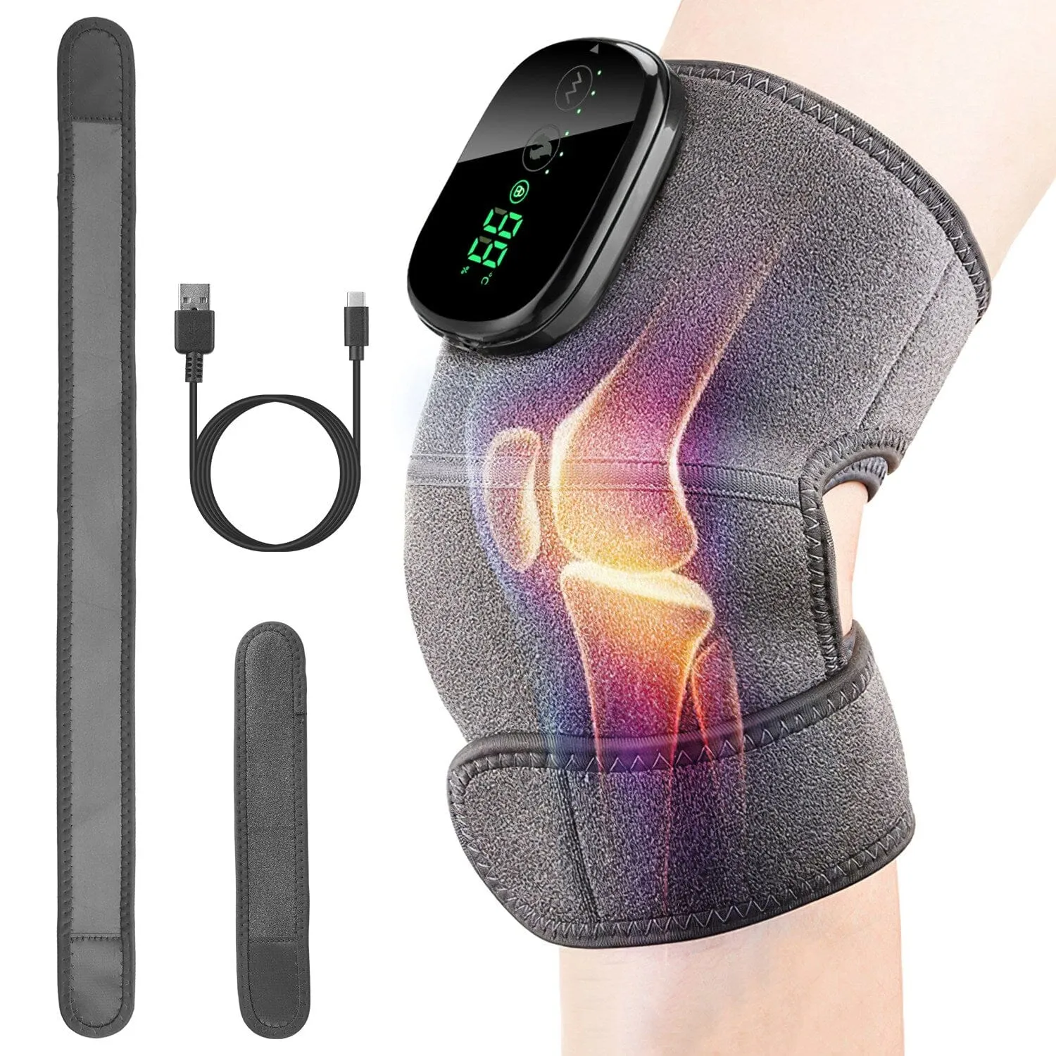 3-in-1 Heated Pads Massager with 3 Level Vibration