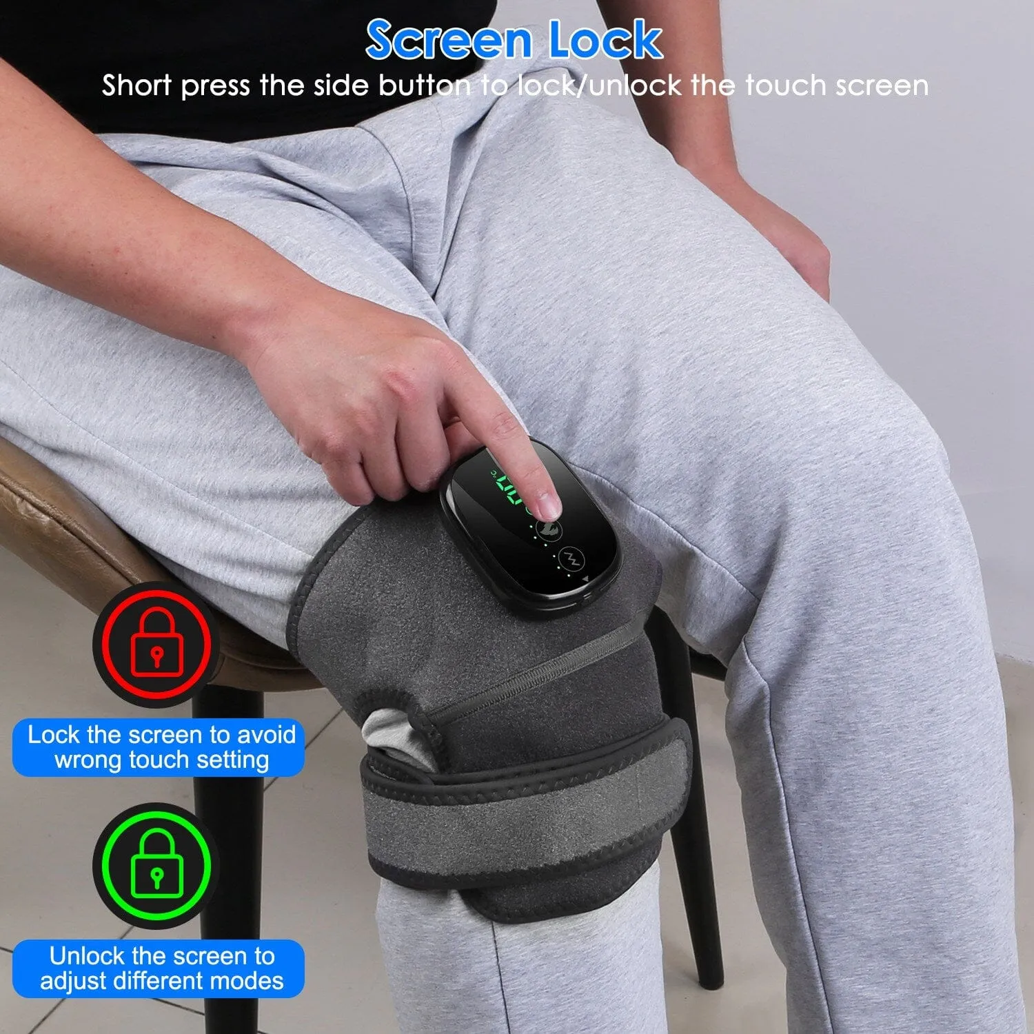 3-in-1 Heated Pads Massager with 3 Level Vibration
