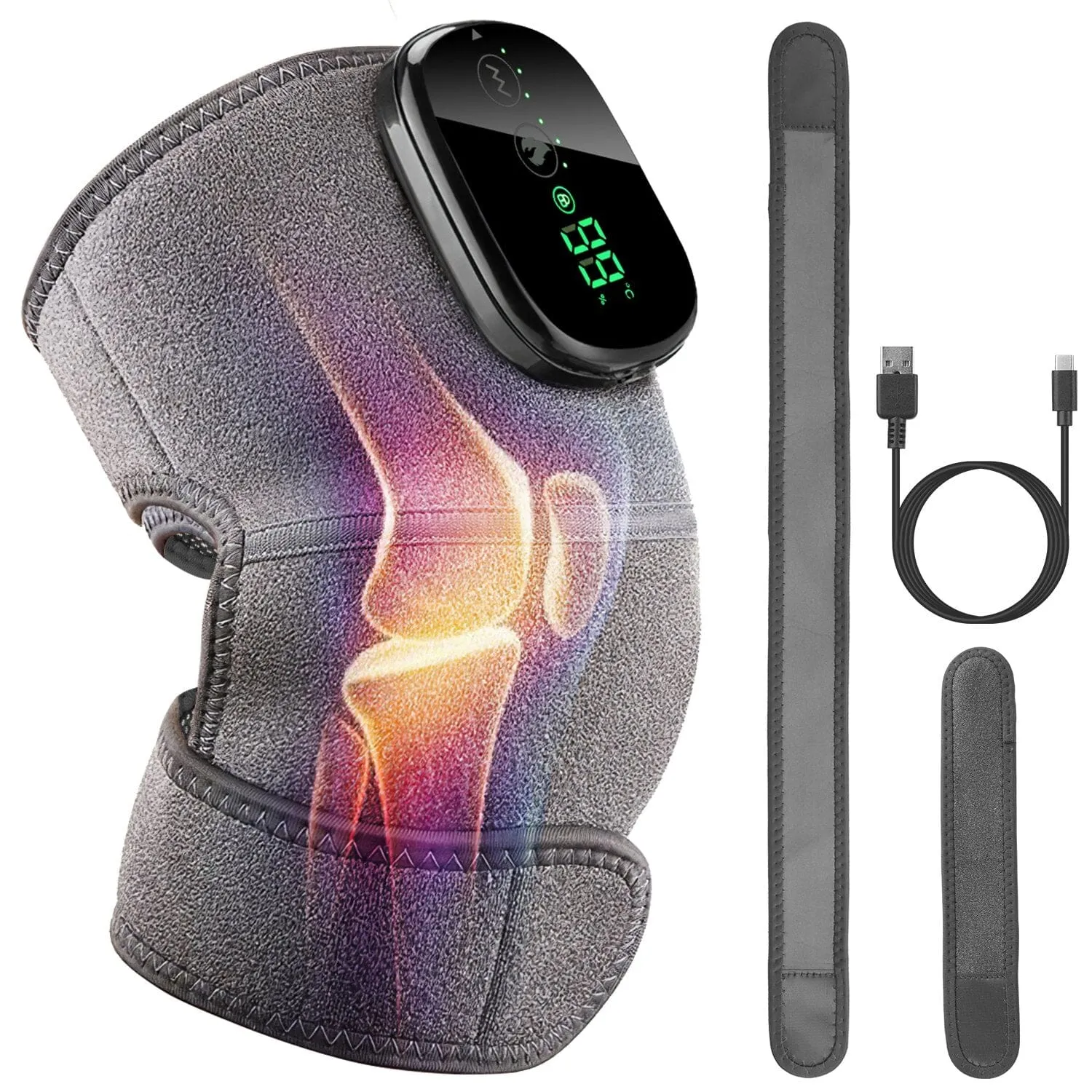 3-in-1 Heated Pads Massager with 3 Level Vibration