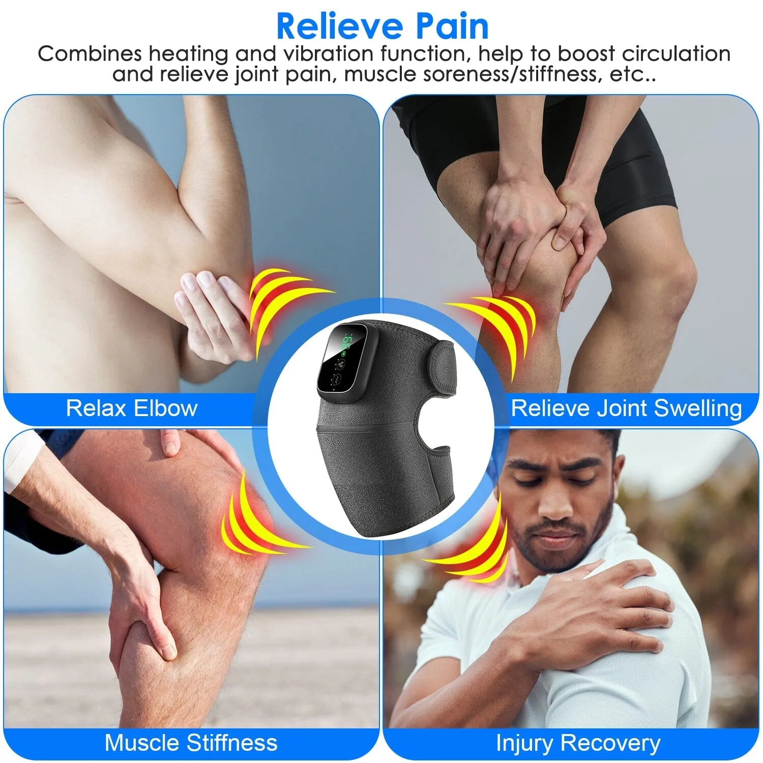 3-in-1 Heated Pads Massager with 3 Level Vibration