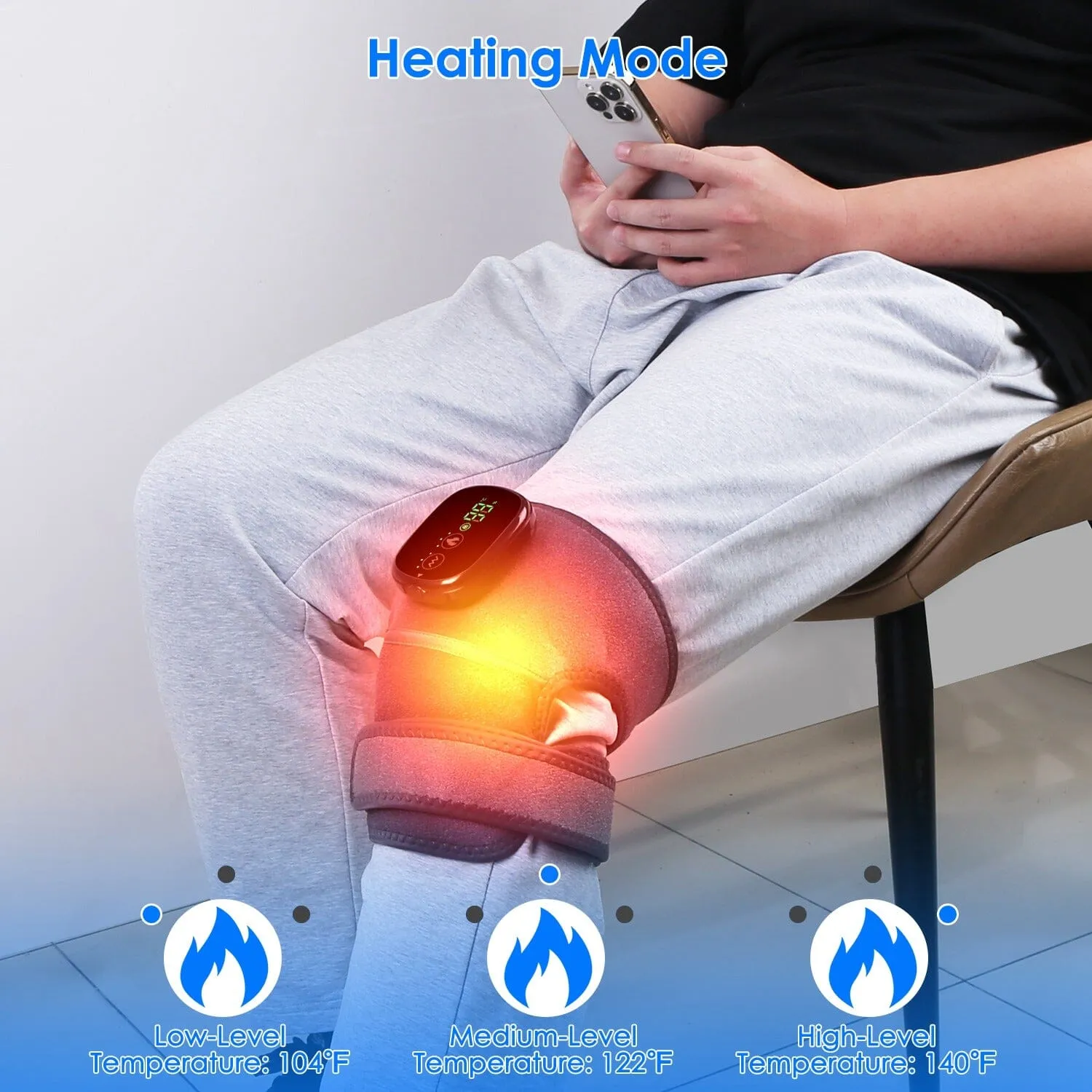 3-in-1 Heated Pads Massager with 3 Level Vibration