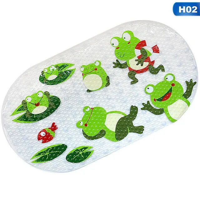 39*69CM Cute Cartoon Pattern Anti-Slip PVC Bath Mats With Sucker Bathroom Carpet Shower Pad Soft Massage Pads