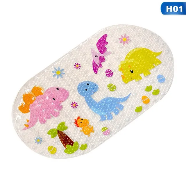 39*69CM Cute Cartoon Pattern Anti-Slip PVC Bath Mats With Sucker Bathroom Carpet Shower Pad Soft Massage Pads