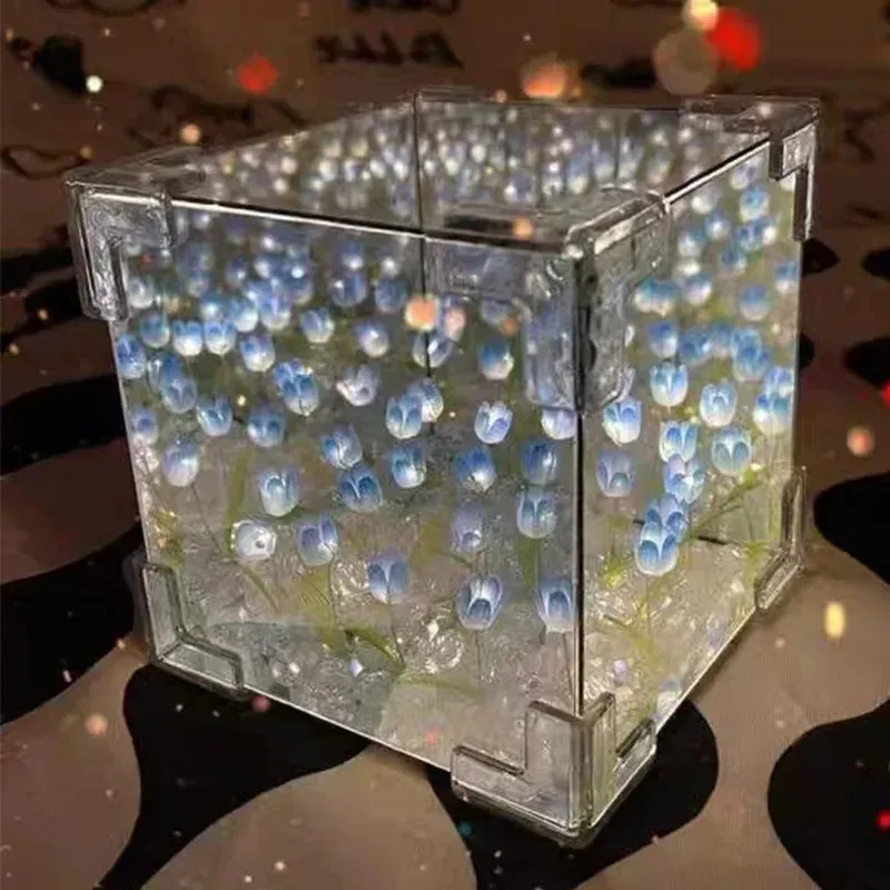 3D Tulip DIY Flower Cube Night Lamp