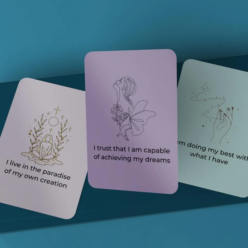 40 Self Care Cards for Women | Positive Affirmation | Body and Mind Positivity | Self Love, Motivation, Kindness Cards | Colourful Cards. Great Gifts