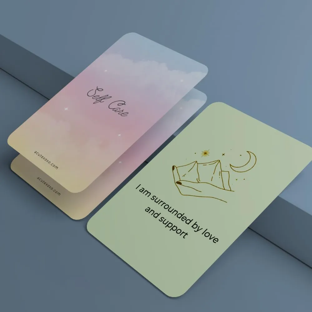 40 Self Care Cards for Women | Positive Affirmation | Body and Mind Positivity | Self Love, Motivation, Kindness Cards | Colourful Cards. Great Gifts
