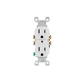 5320-WCP Leviton 15 Amp, 125 Volt, NEMA 5-15R, 2P, 3W - White