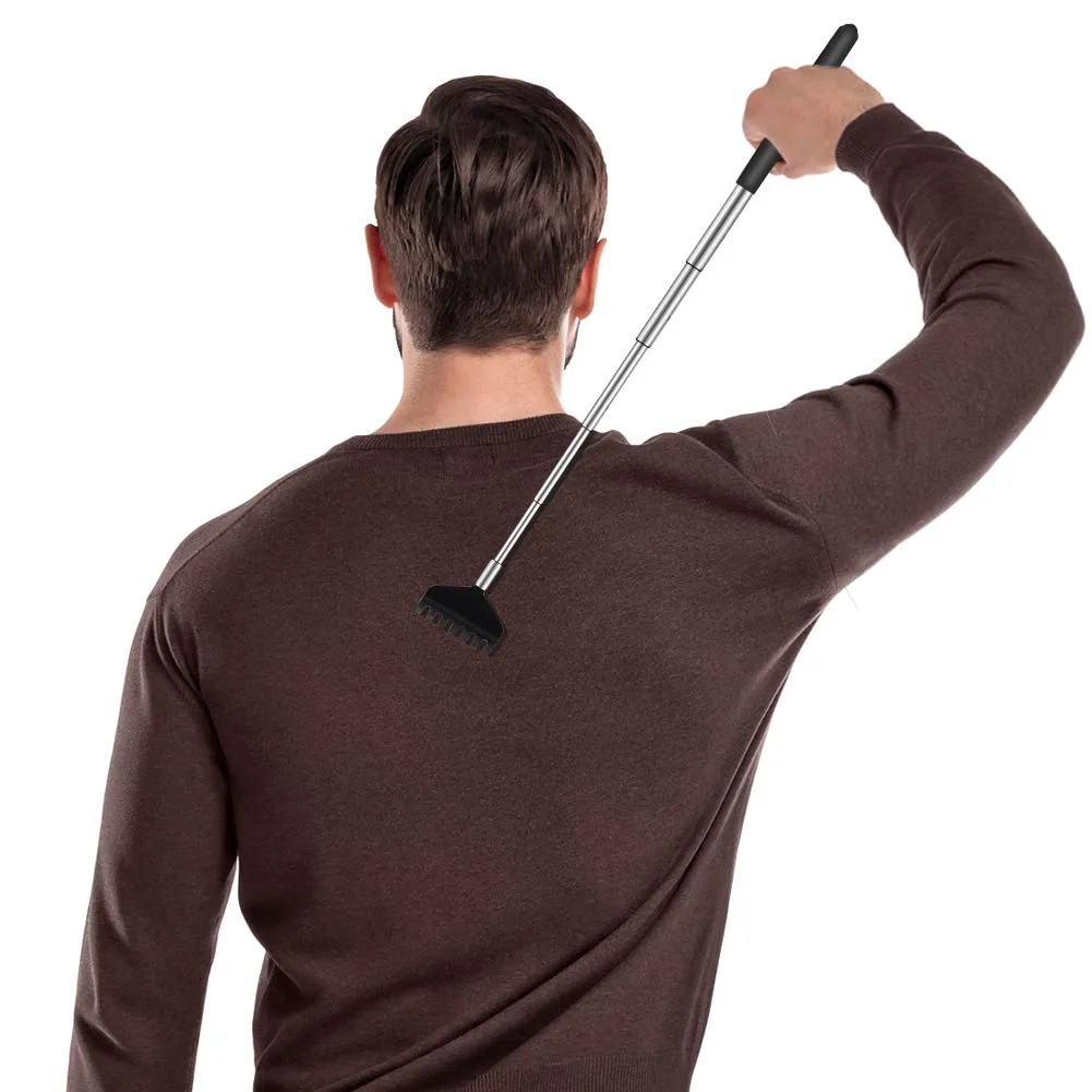6 Pack Extendable - Portable Telescoping Metal Back Scratchers/Hand Massager with Soft Rubber Handles for Thanksgiving, Birthday, Christmas Gifts