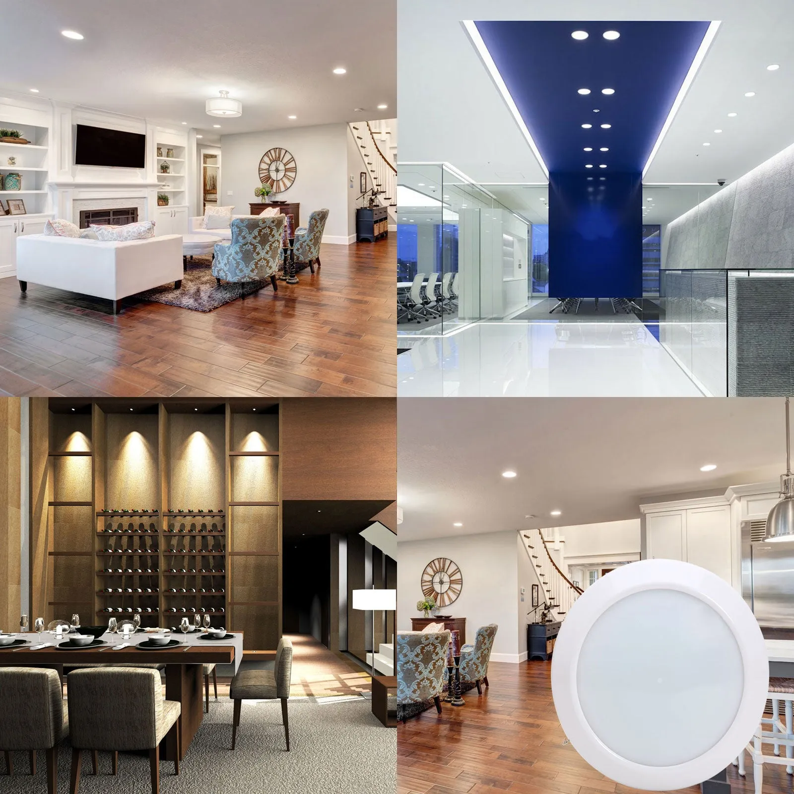 75-Watt Equivalent Universal 6in. 1000 Lumens LED Downlight Light Replacement Disc, Retrofit E26 Adapter Included