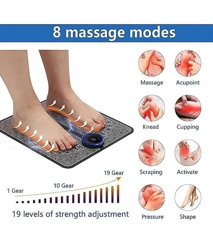 Abhijeet enterprise Rechargeable EMS Foot Massager Mat, Muscle Stimulator, Simulated Massage for Feet, Hands, Arms, Shoulders, Arthritis Pain Relief, Varicose Veins Treatment