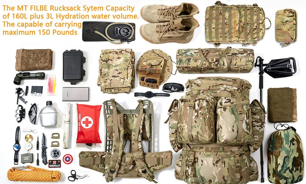 AKmax Assembly Rucksack Backpack Hydration Pack System with Frame and Hip Belt Multicam