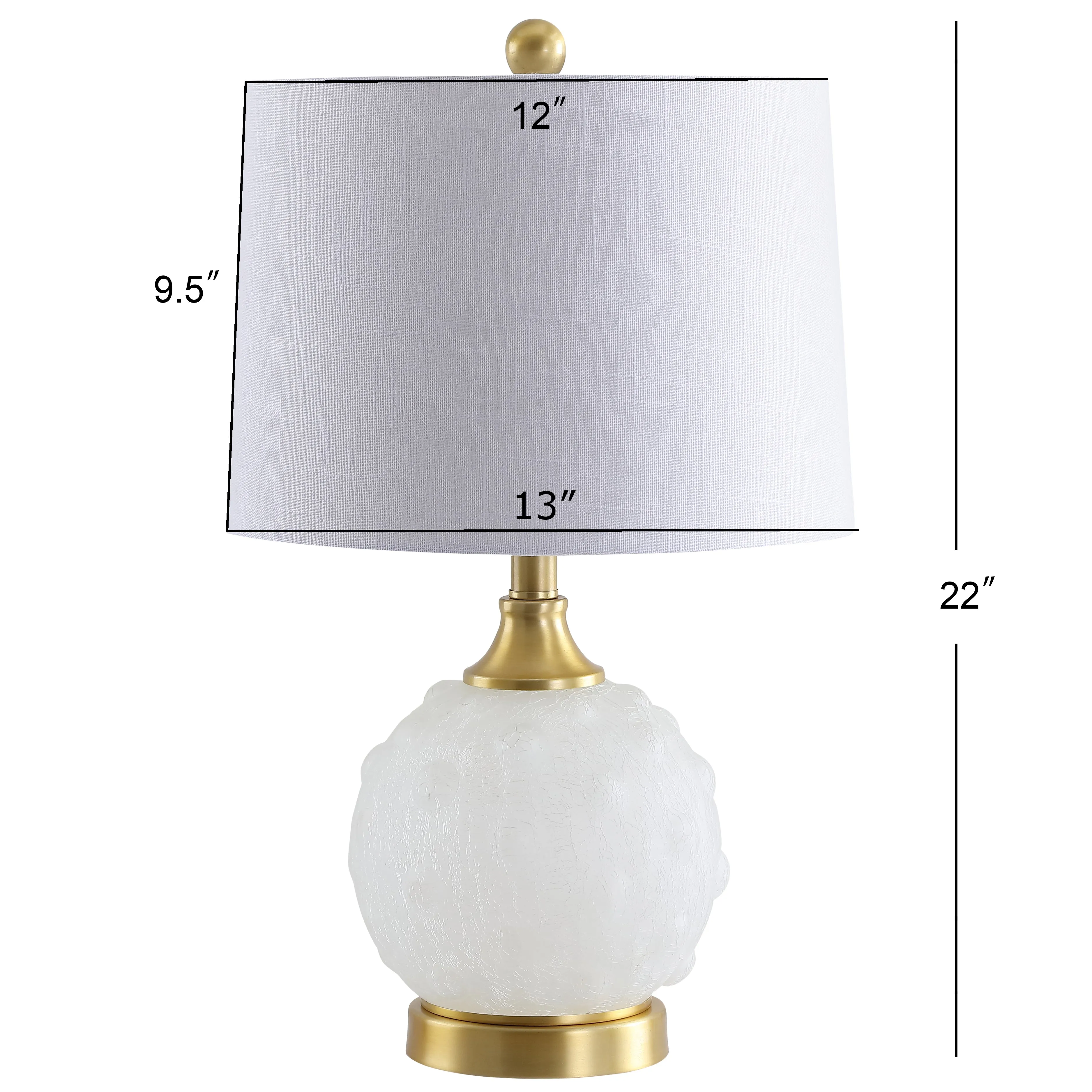 Alisha 22" Dotted Glass/Metal LED Table Lamp