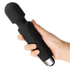 Allovers Personal Magic Waterproof Wand Massager, Mini Handheld Rechargeable Neck Shoulder Back Body Massage with 8 Powerful Speeds&20 Pulsating Patterns for Sports Recovery & Muscle Aches (Black)