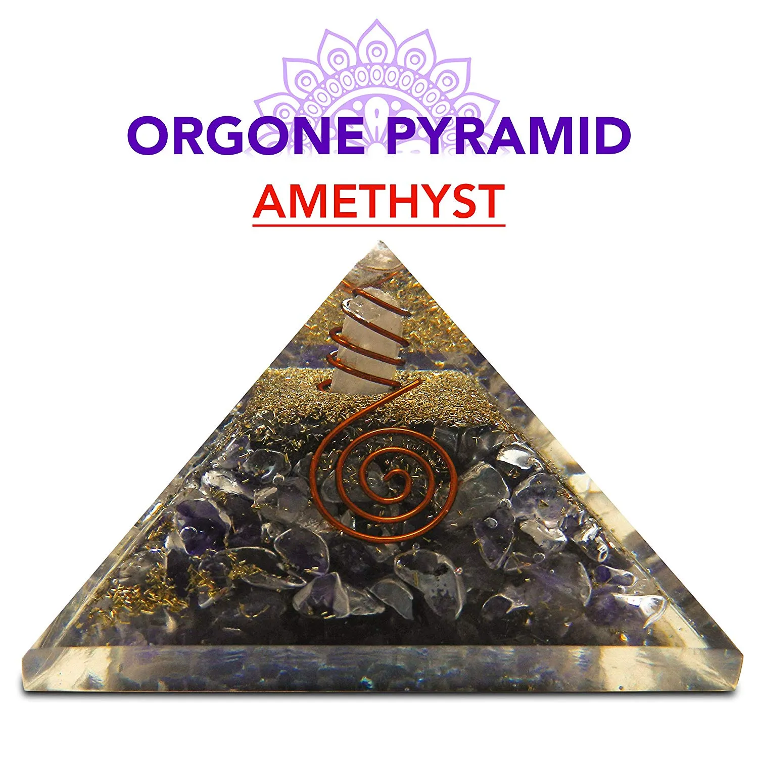 Amethyst Orgone Pyramid Reiki Healing Energy Chakra Balancing Wellness