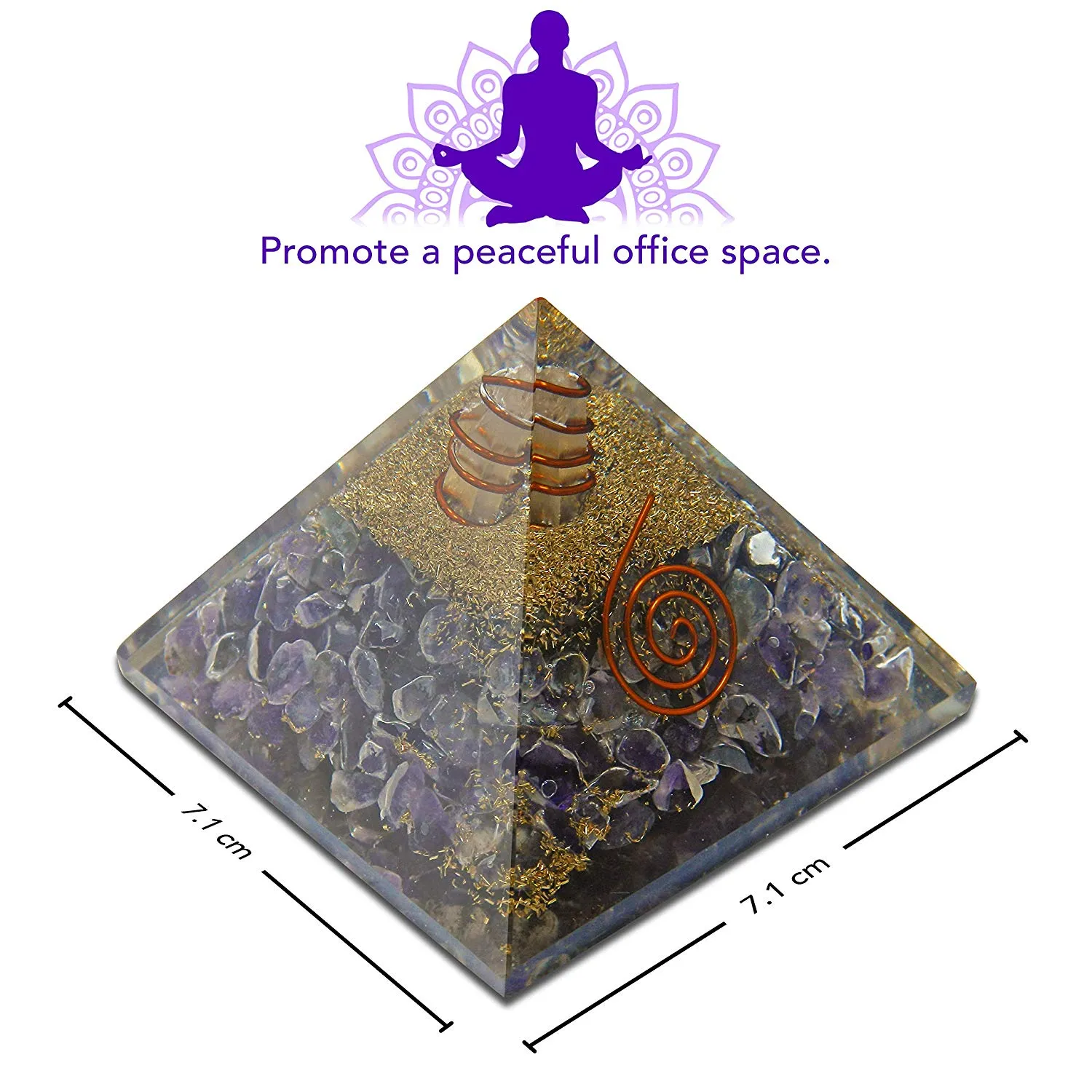 Amethyst Orgone Pyramid Reiki Healing Energy Chakra Balancing Wellness