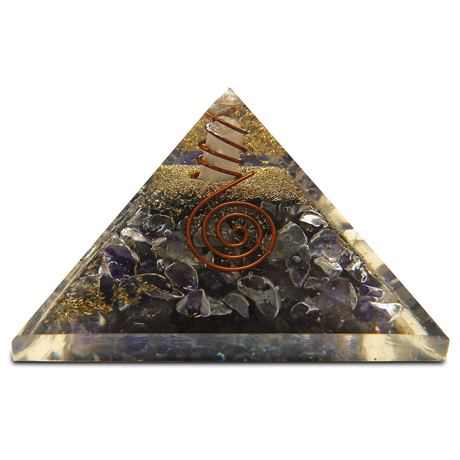 Amethyst Orgone Pyramid Reiki Healing Energy Chakra Balancing Wellness