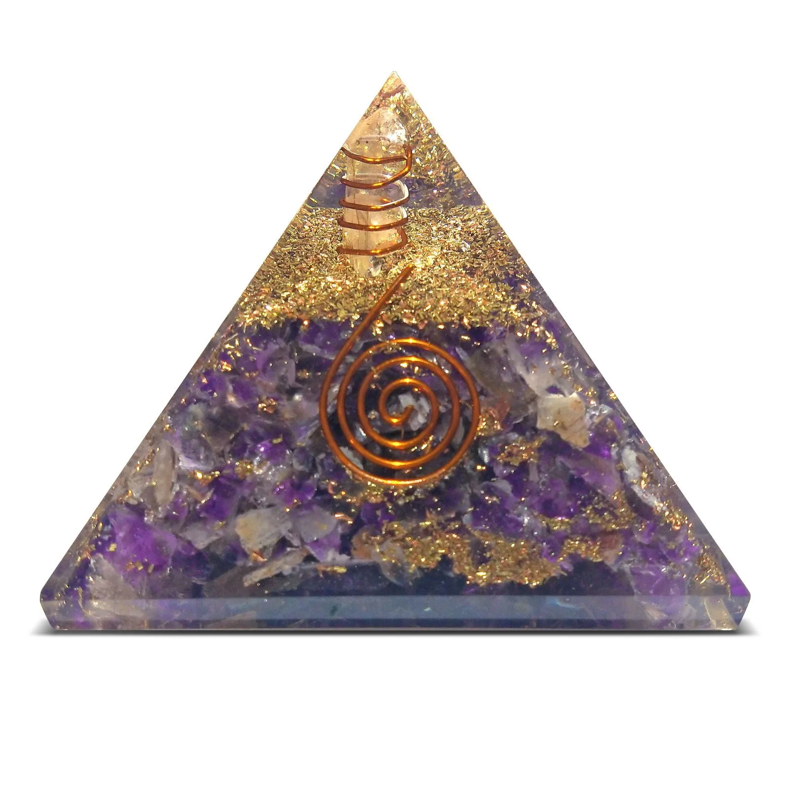 Amethyst Orgone Pyramid Reiki Healing Energy Chakra Balancing Wellness