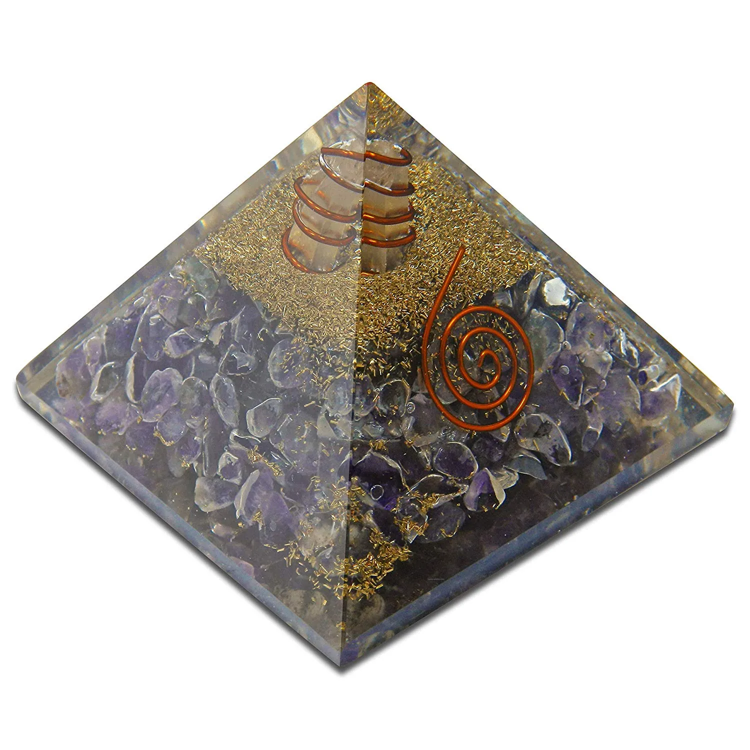 Amethyst Orgone Pyramid Reiki Healing Energy Chakra Balancing Wellness