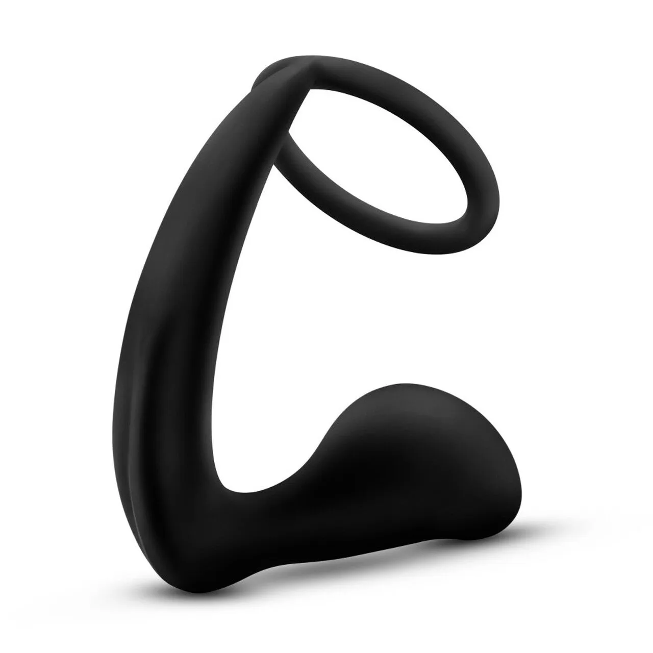 Anal Adventures Platinum Cock Ring Plug - Black