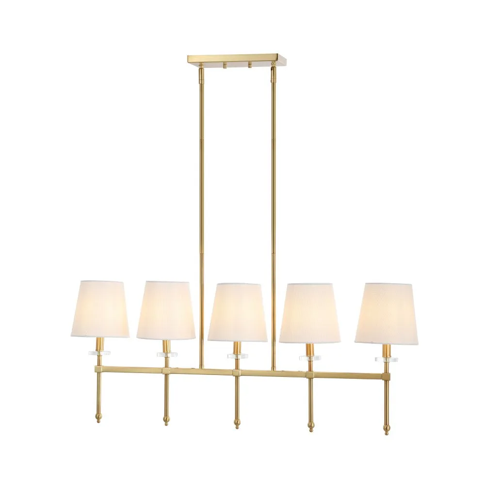 Ansley 38.5" Modern Midcentury Iron Linear LED Pendant