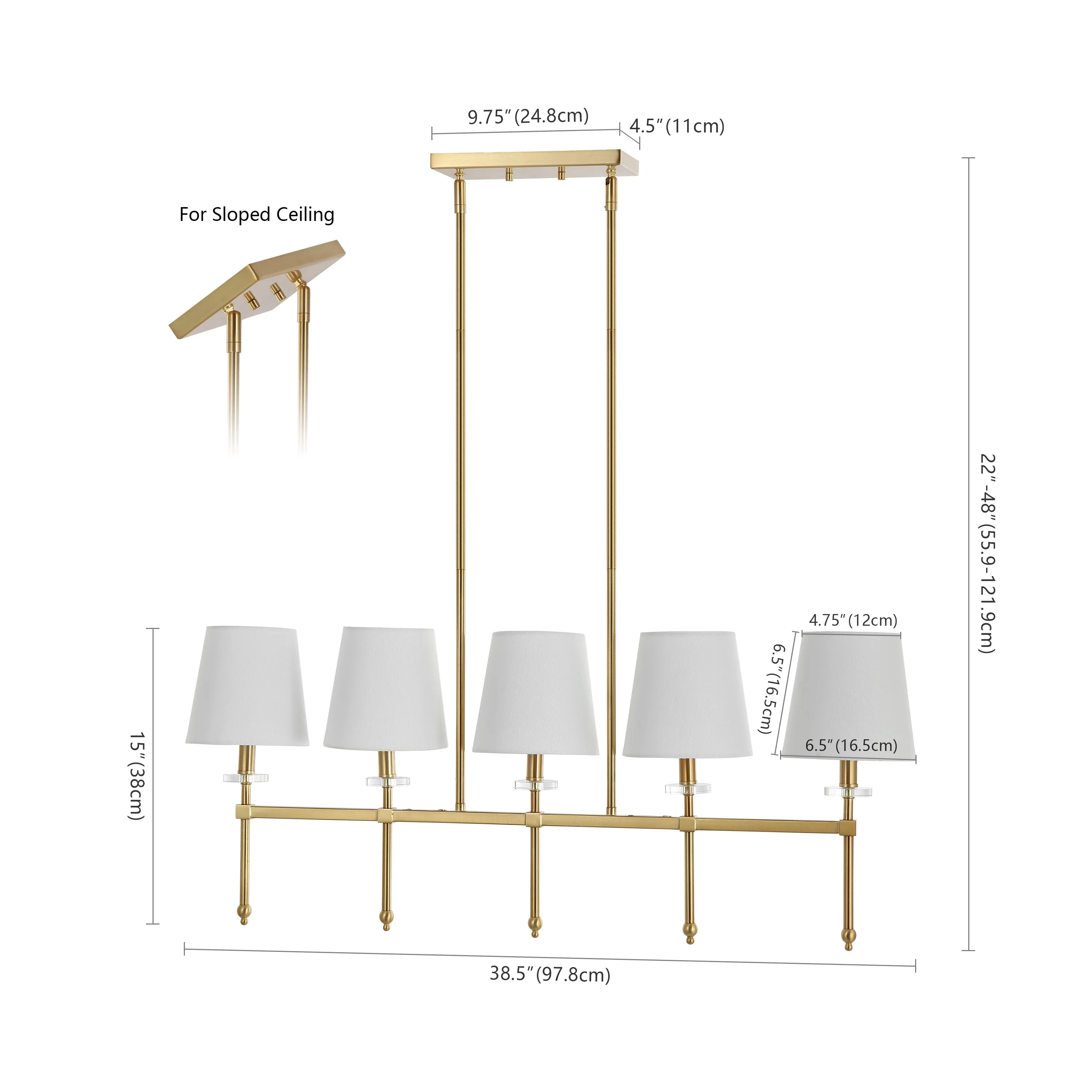Ansley 38.5" Modern Midcentury Iron Linear LED Pendant