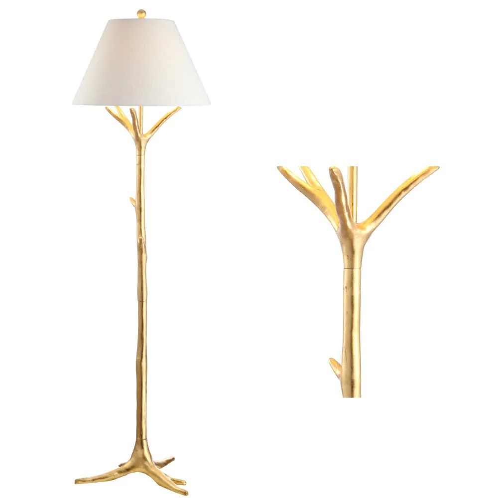 Asclepias 63.5" Faux Bois Resin LED Floor Lamp