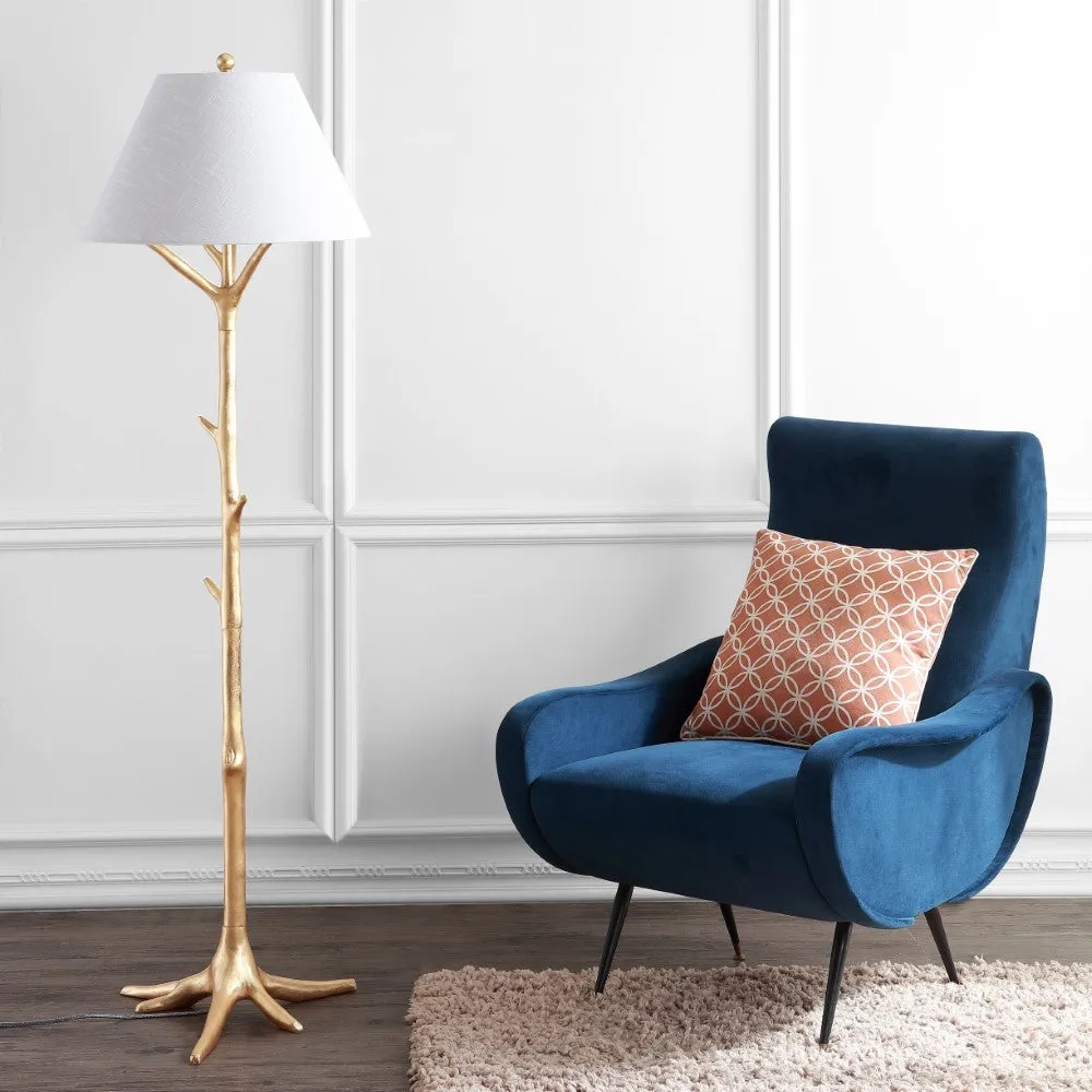 Asclepias 63.5" Faux Bois Resin LED Floor Lamp