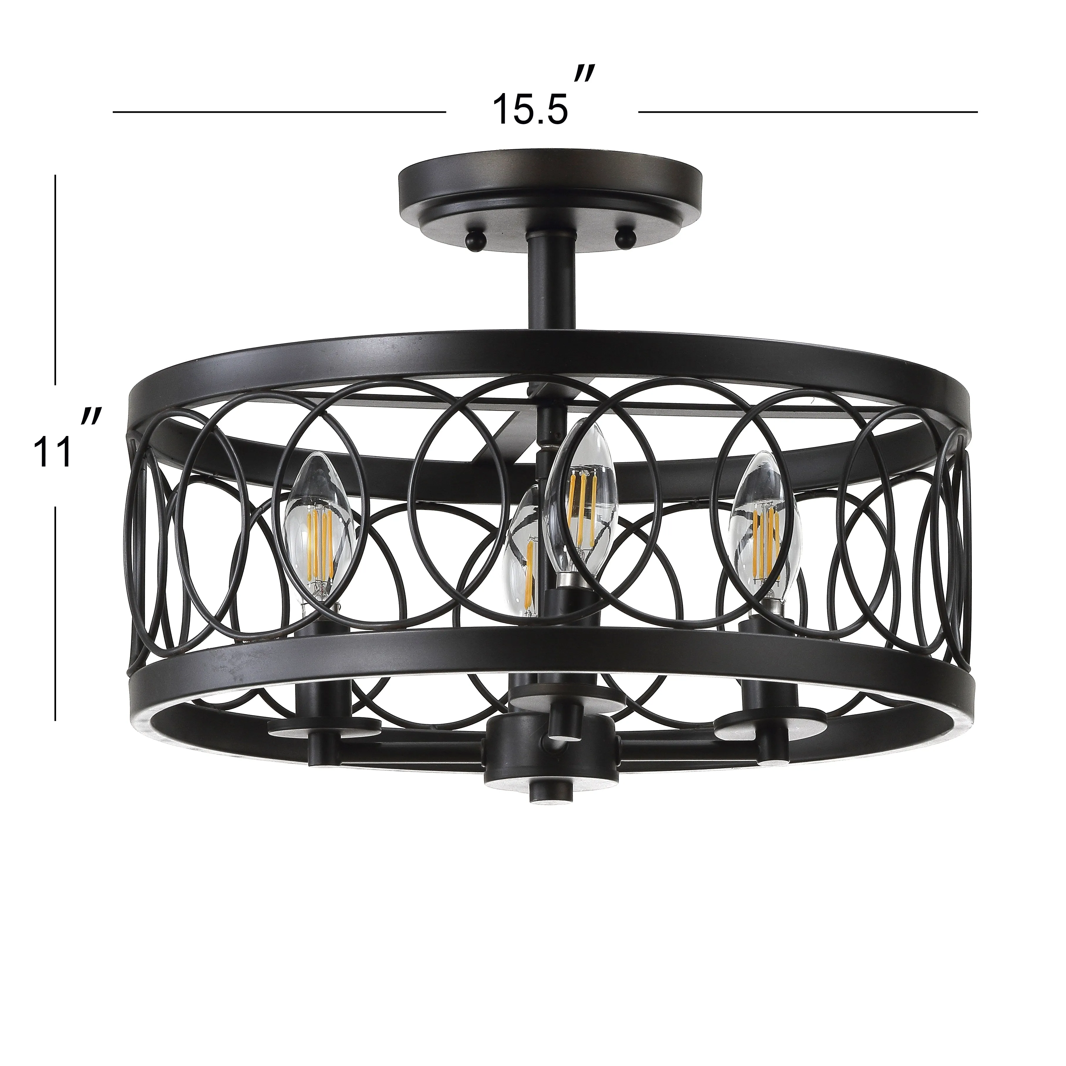 Badger 15.5" Metal LED Semi-Flush Mount