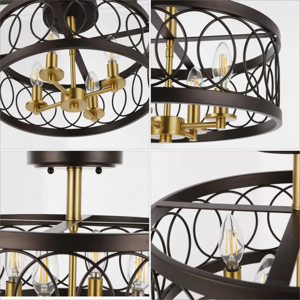 Badger 15.5" Metal LED Semi-Flush Mount