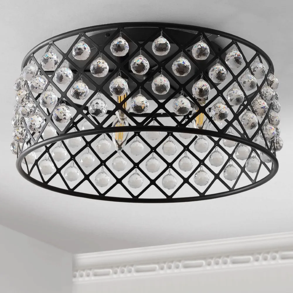Belem 19" Metal/Crystal LED Flush Mount Ceiling Light