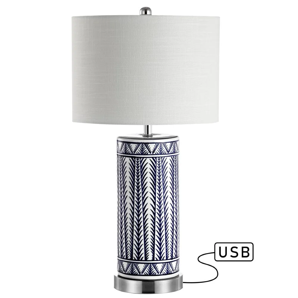 Beseck 27" Ceramic/Iron Contemporary USB Charging LED Table Lamp
