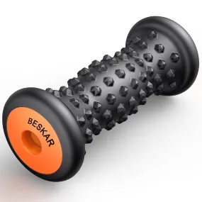 BESKAR Foot Massager Roller for Plantar Fasciitis Relief, Portable, Deep Tissue Muscle Massage, Foot Arch and Heel Pain, Reflexology Tool Black