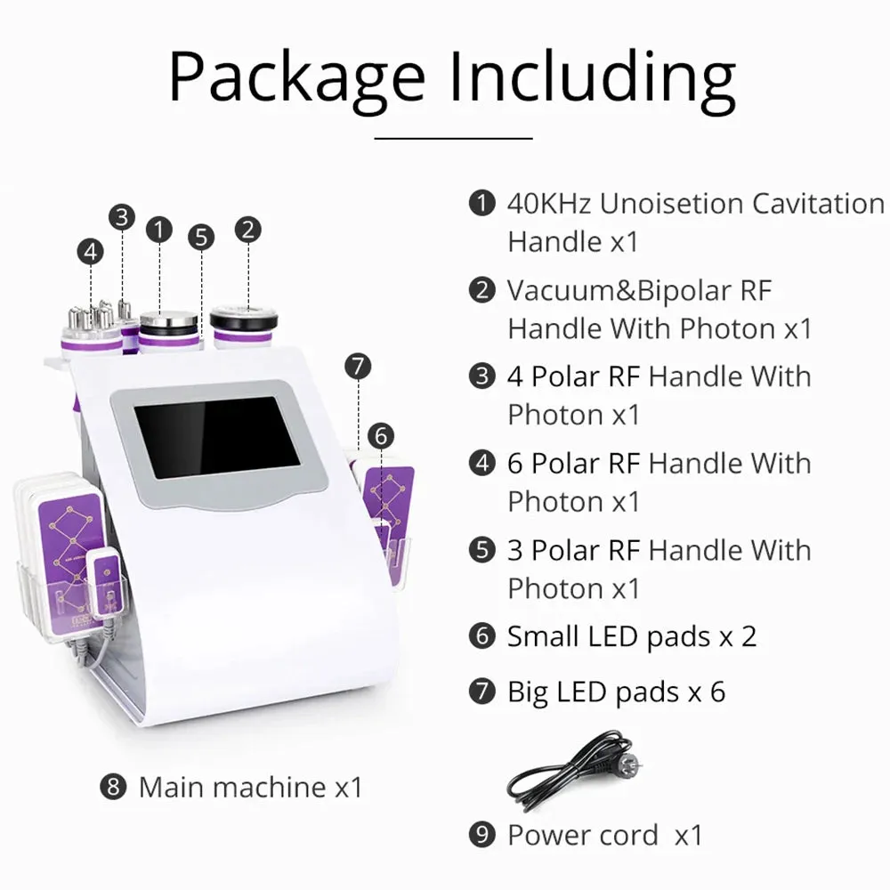 Black Friday 6 in 1 40K Ultrasonic Cavitation RF Machine With Rolling Trolley Cart