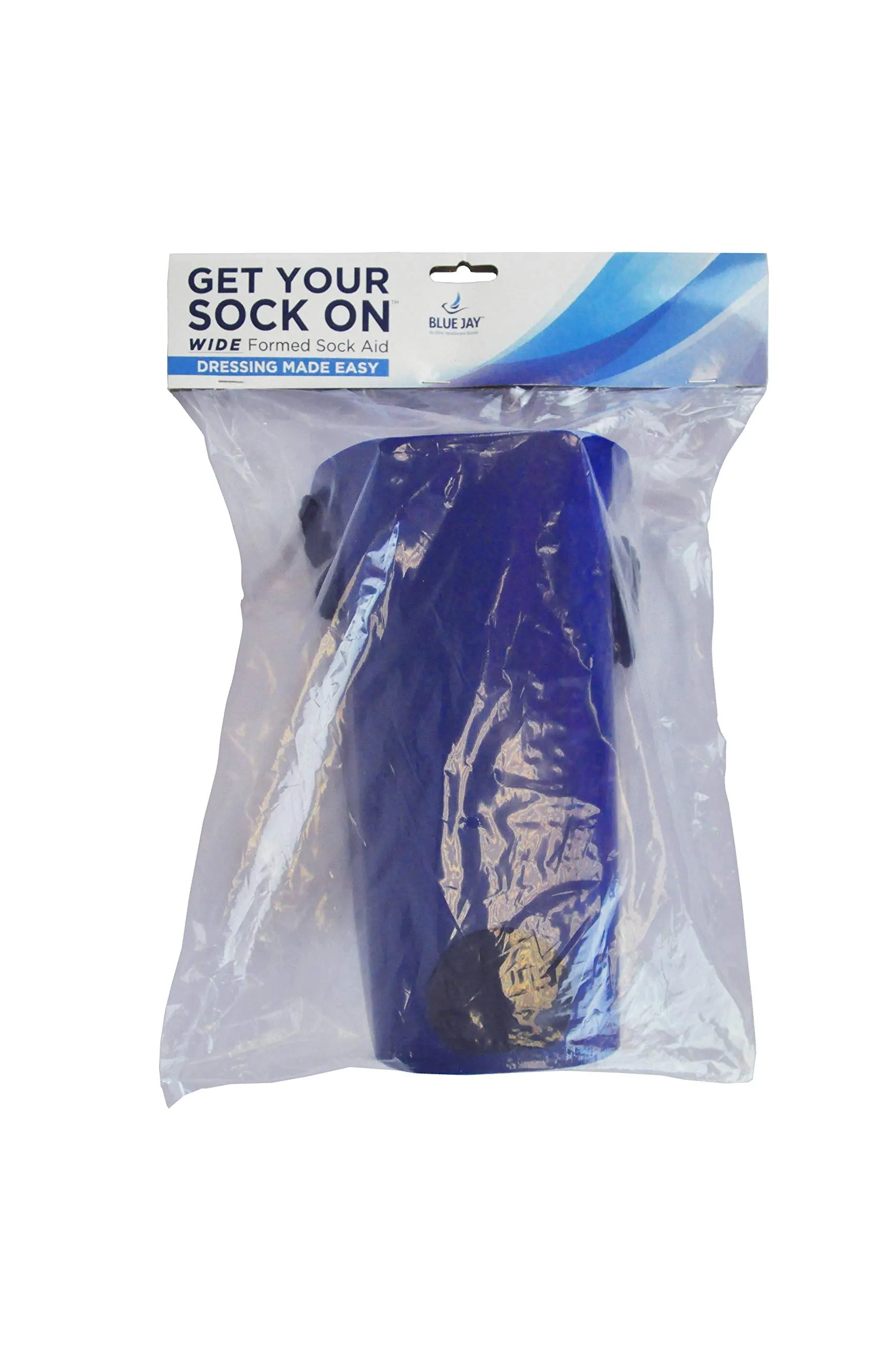 Blue Jay An Elite Healthcare Brand Get Your Sock On Formed Sock Aid for Undergoing Recovery Patients with Large Foam Handles and Wide Molded Plastic Frame | 30 inches Cord Length