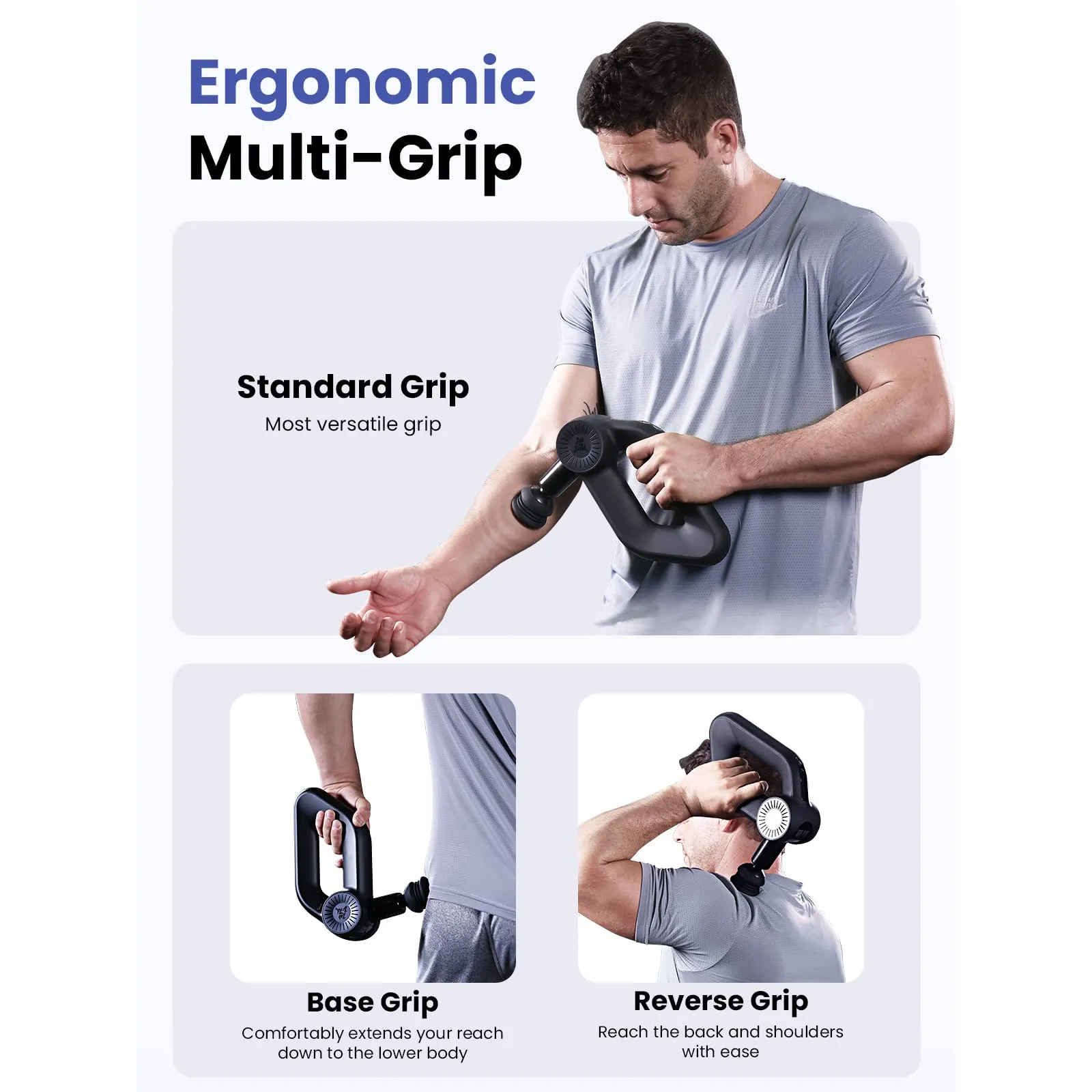 BOB AND BRAD D6 Pro Massage Gun Deep Tissue Percussion with 16mm Amplitude, Professional Muscle Massager Gun for Athletes Pain Relief, Quiet Electric Handheld Therapy Device, FSA and HSA Eligible