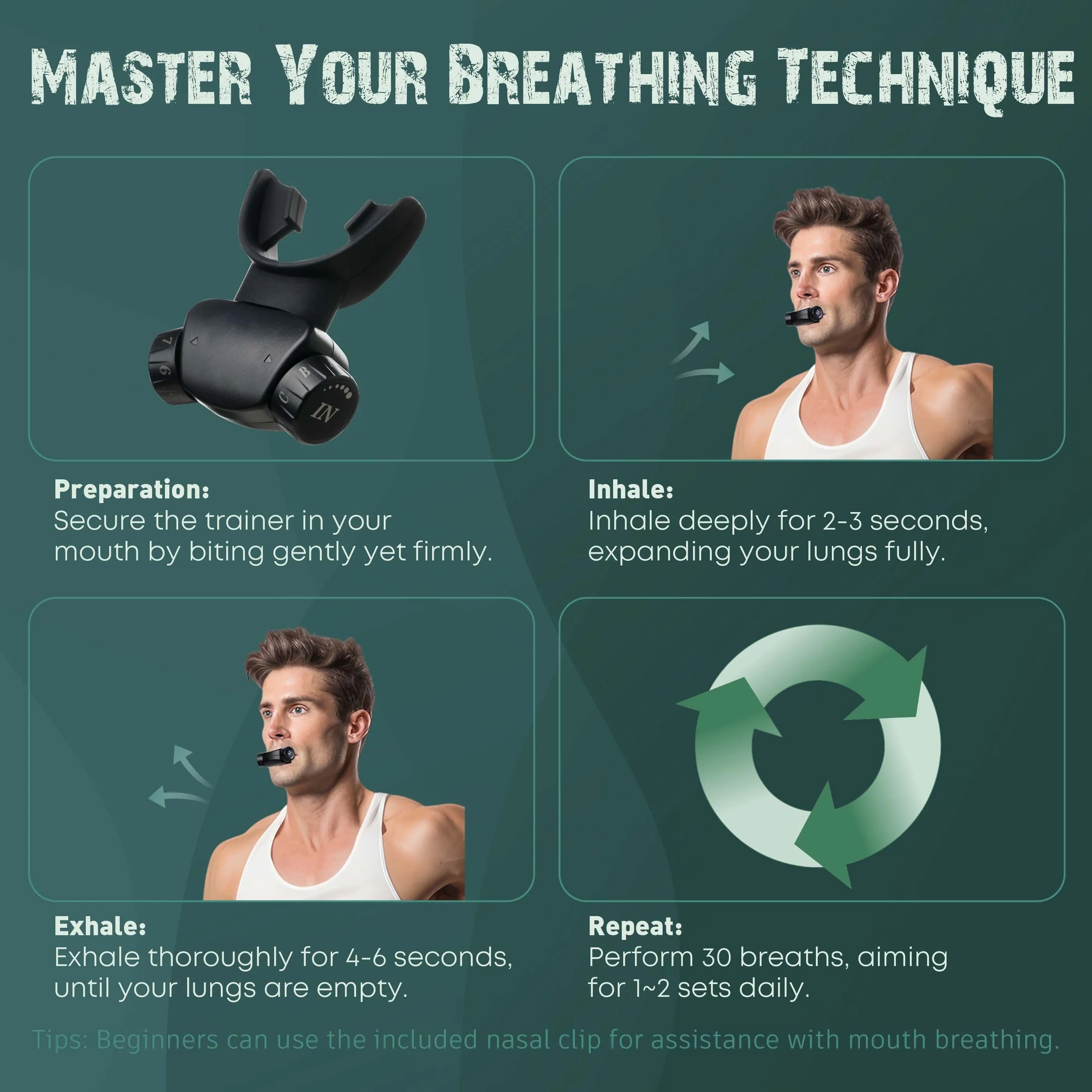 Bodyssey ABT-X Respiratory Muscle Trainer - Breathing Training Device for Lung Exercise and Strengthening(Matte Black)