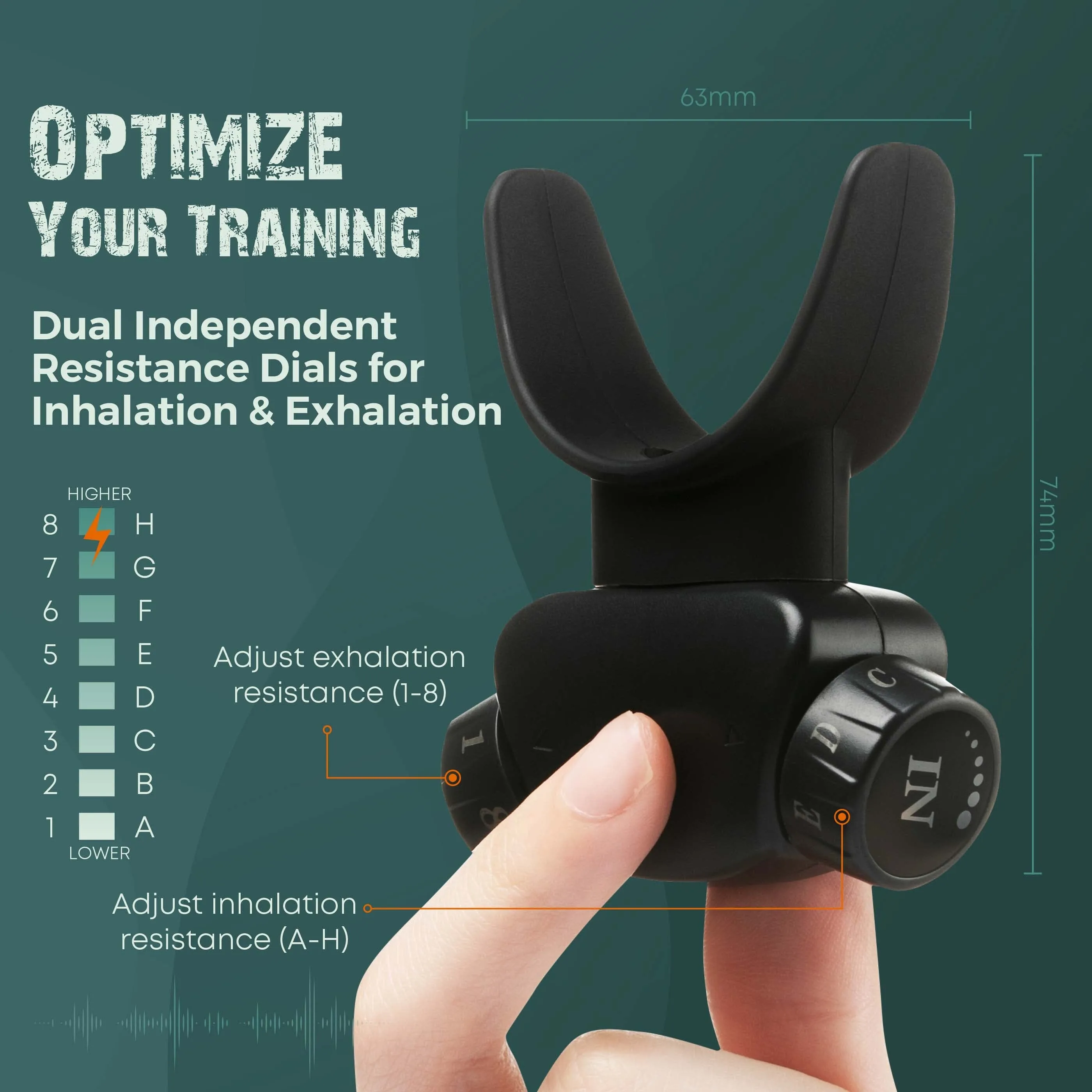 Bodyssey ABT-X Respiratory Muscle Trainer - Breathing Training Device for Lung Exercise and Strengthening(Matte Black)