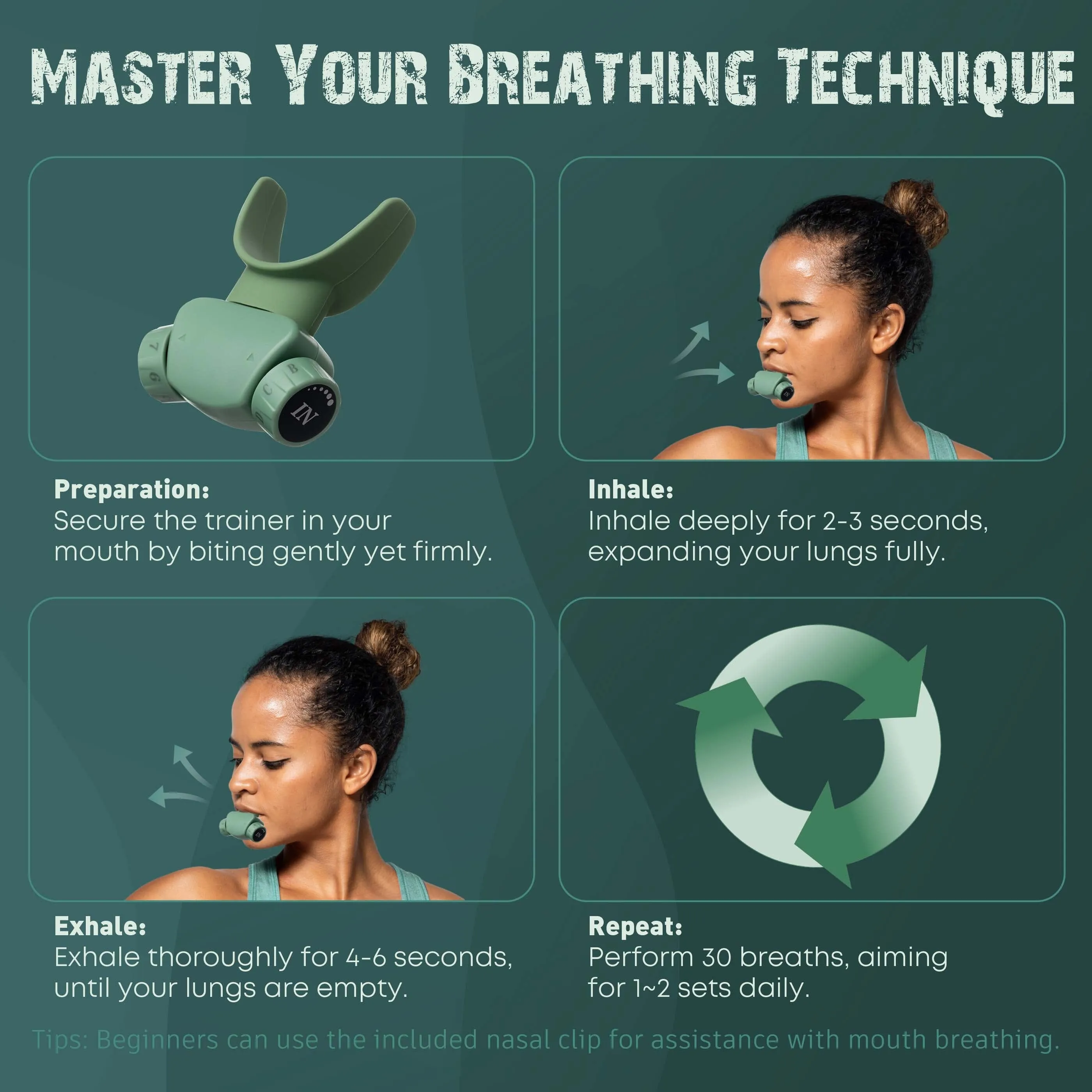 Bodyssey ABT-X Respiratory Muscle Trainer - Breathing Training Device for Lung Exercise and Strengthening(Matte Green)