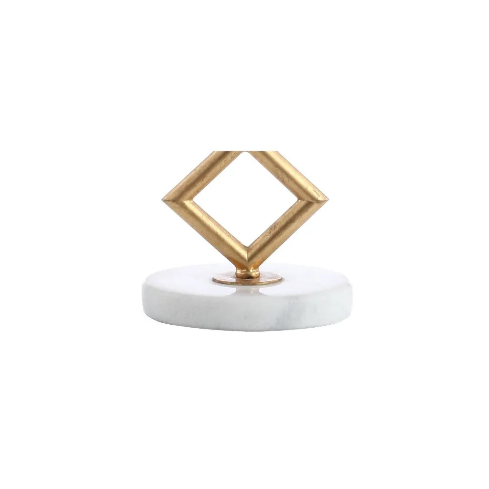 Borer 29.5" Modern Gilt Metal with Marble Base LED Table Lamp