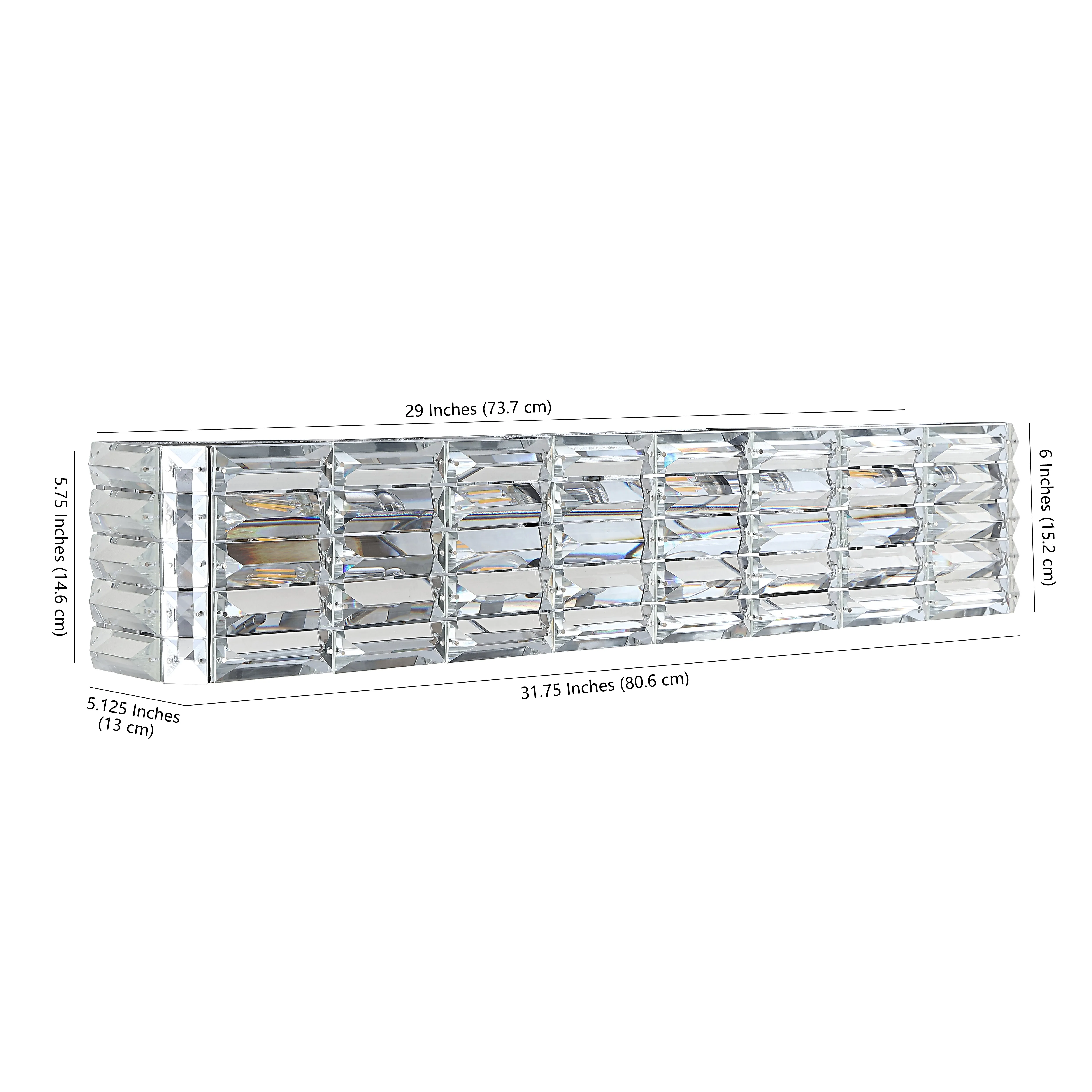 Boseophone Iron/Crystal Glam Modern LED Vanity Light