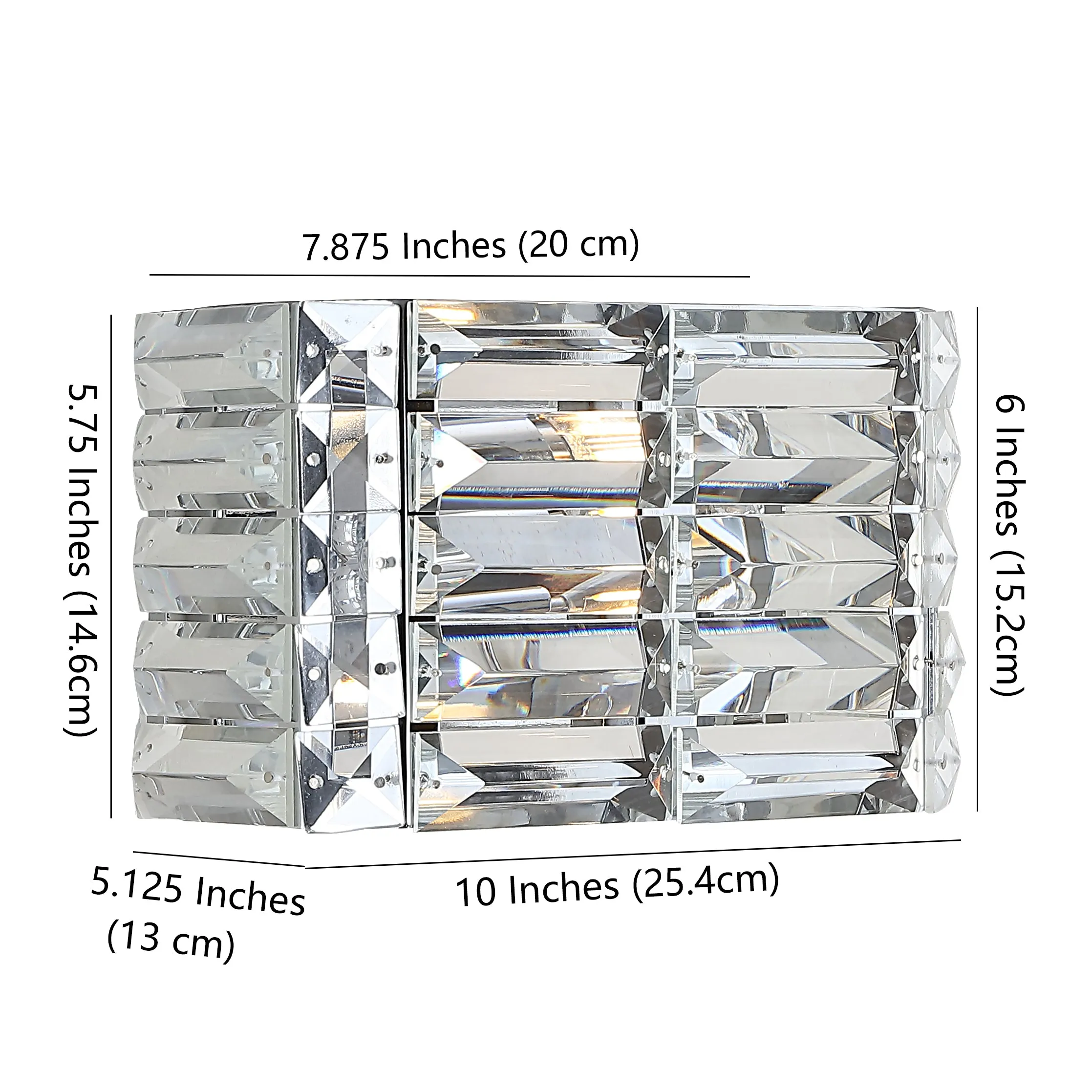 Boseophone Iron/Crystal Glam Modern LED Vanity Light