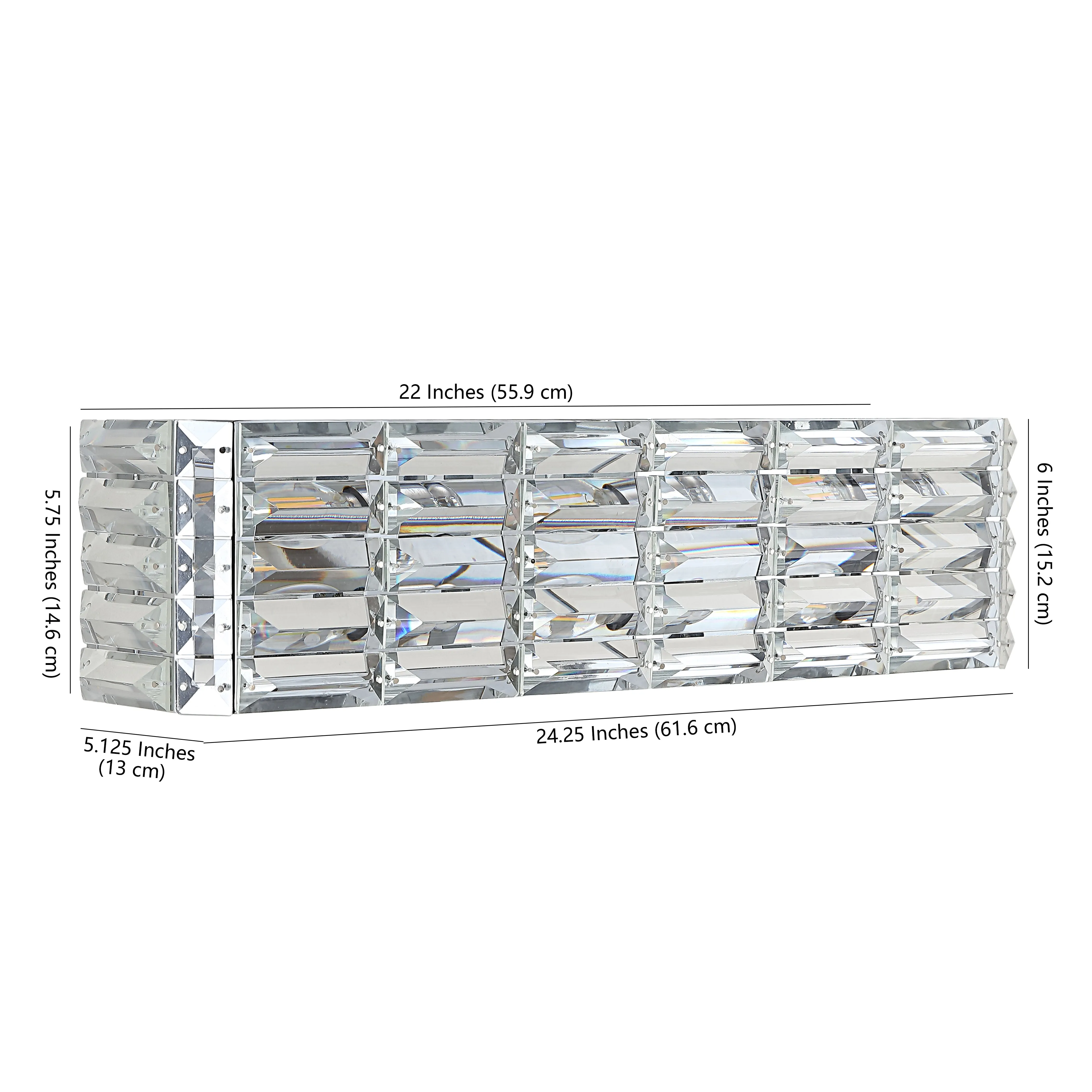 Boseophone Iron/Crystal Glam Modern LED Vanity Light