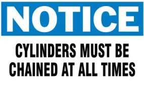 Brady® Gas Cylinder Lockout Labels, Notice Chain, 5 in W x 3 in H, White/Blue, 60314