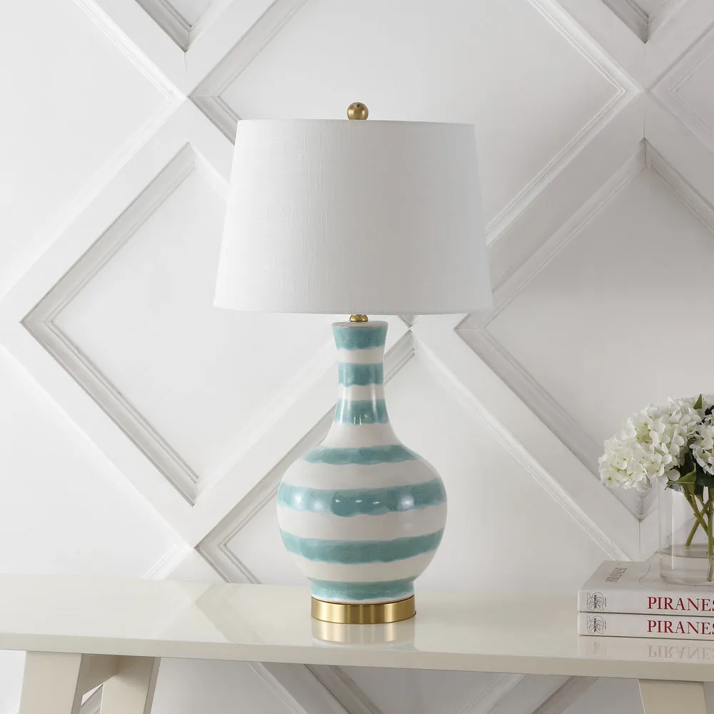Branch 30.5" Striped Ceramic/Metal LED Table Lamp