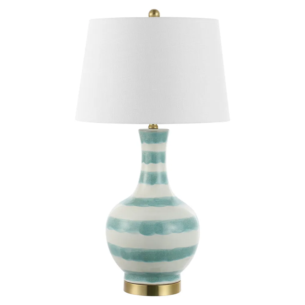 Branch 30.5" Striped Ceramic/Metal LED Table Lamp