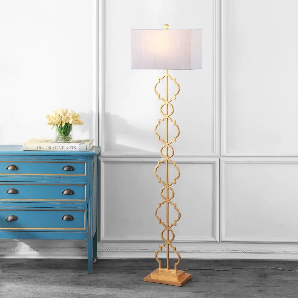 Burgess 64.5" Iron Ogee Trellis Modern LED Floor Lamp