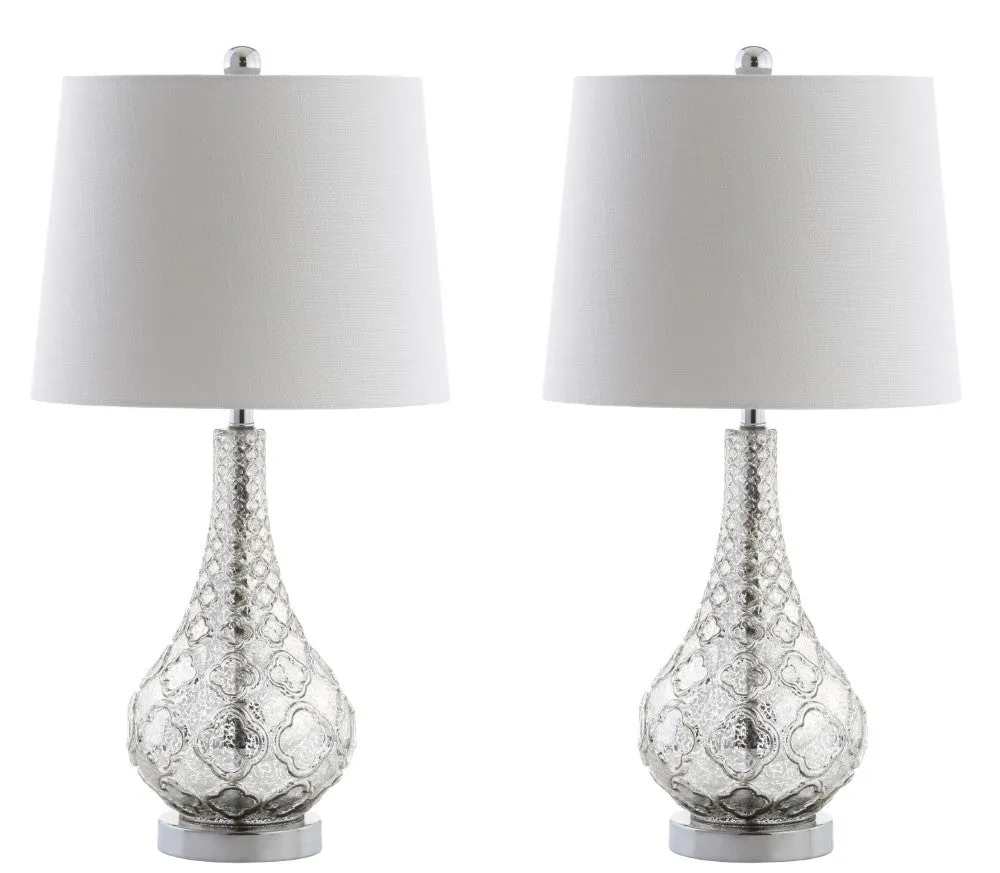 Calvin 25.5" Glass LED Table Lamp, Set of 2